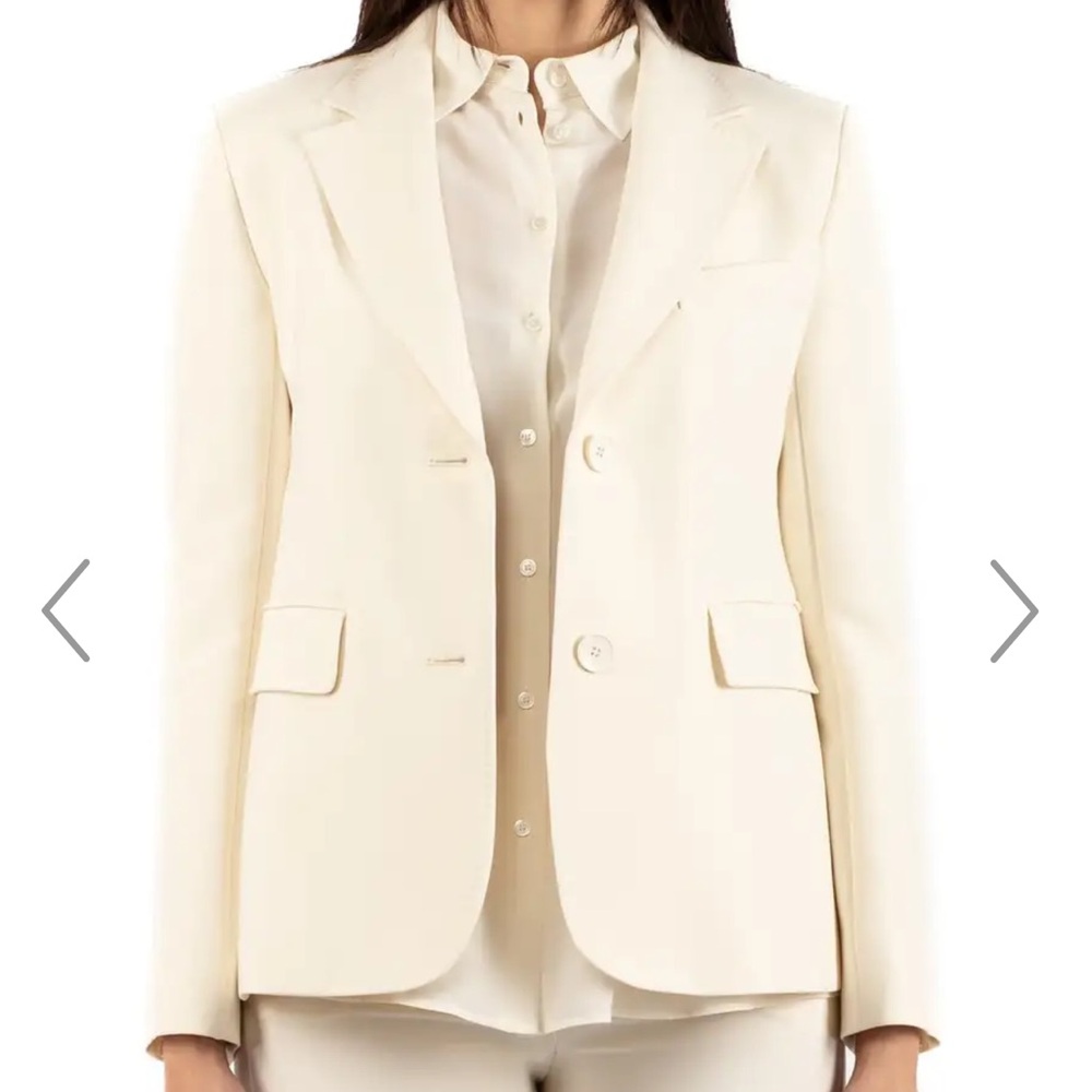 MAXMARA LINEN OFF WHITE SINGLE BREASTED BLAZER SIZE 44